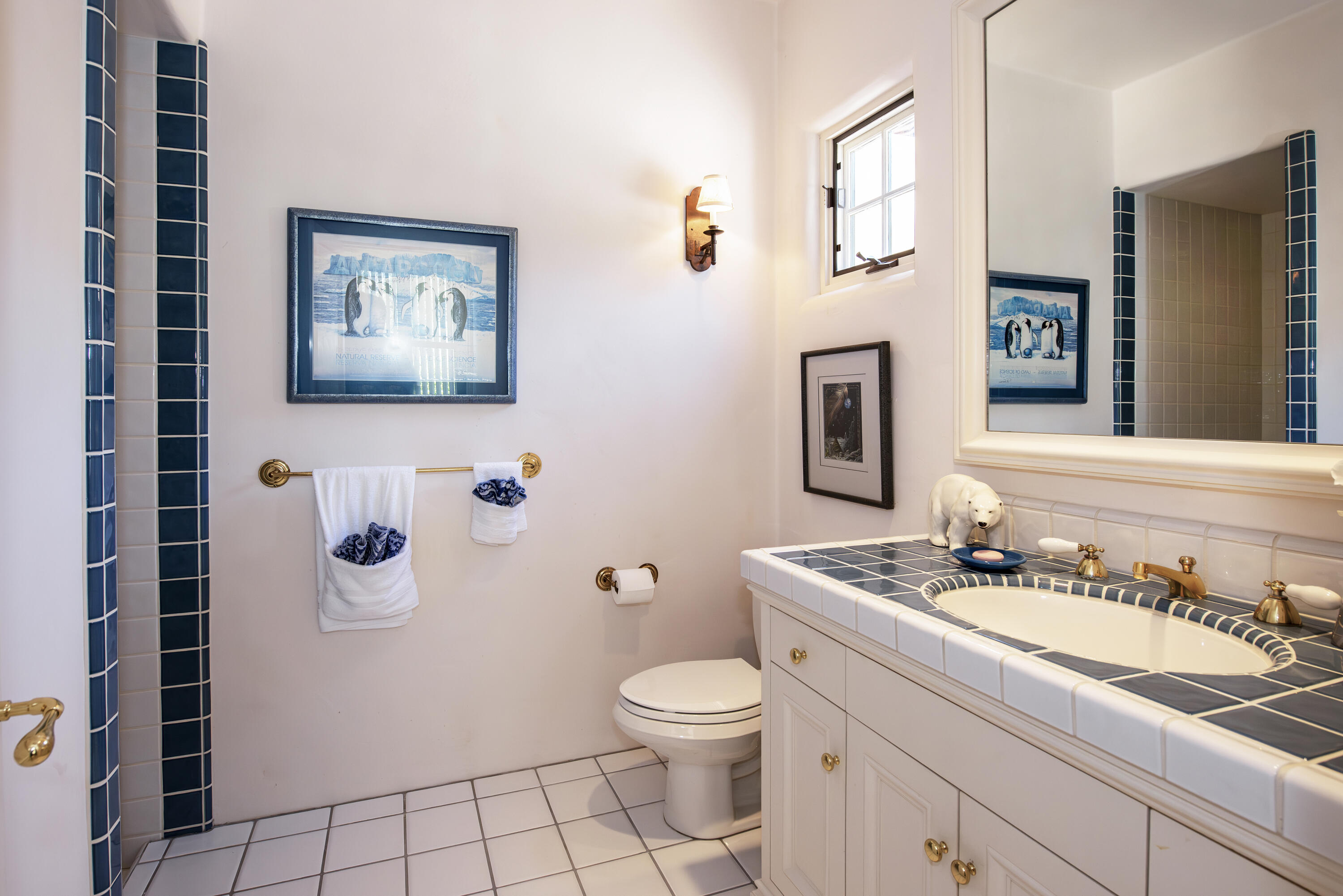 2240 Ortega Ranch Road Summerland, CA 93067 - Photo 51 of 87 a bathroom with a granite countertop sink toilet and shower