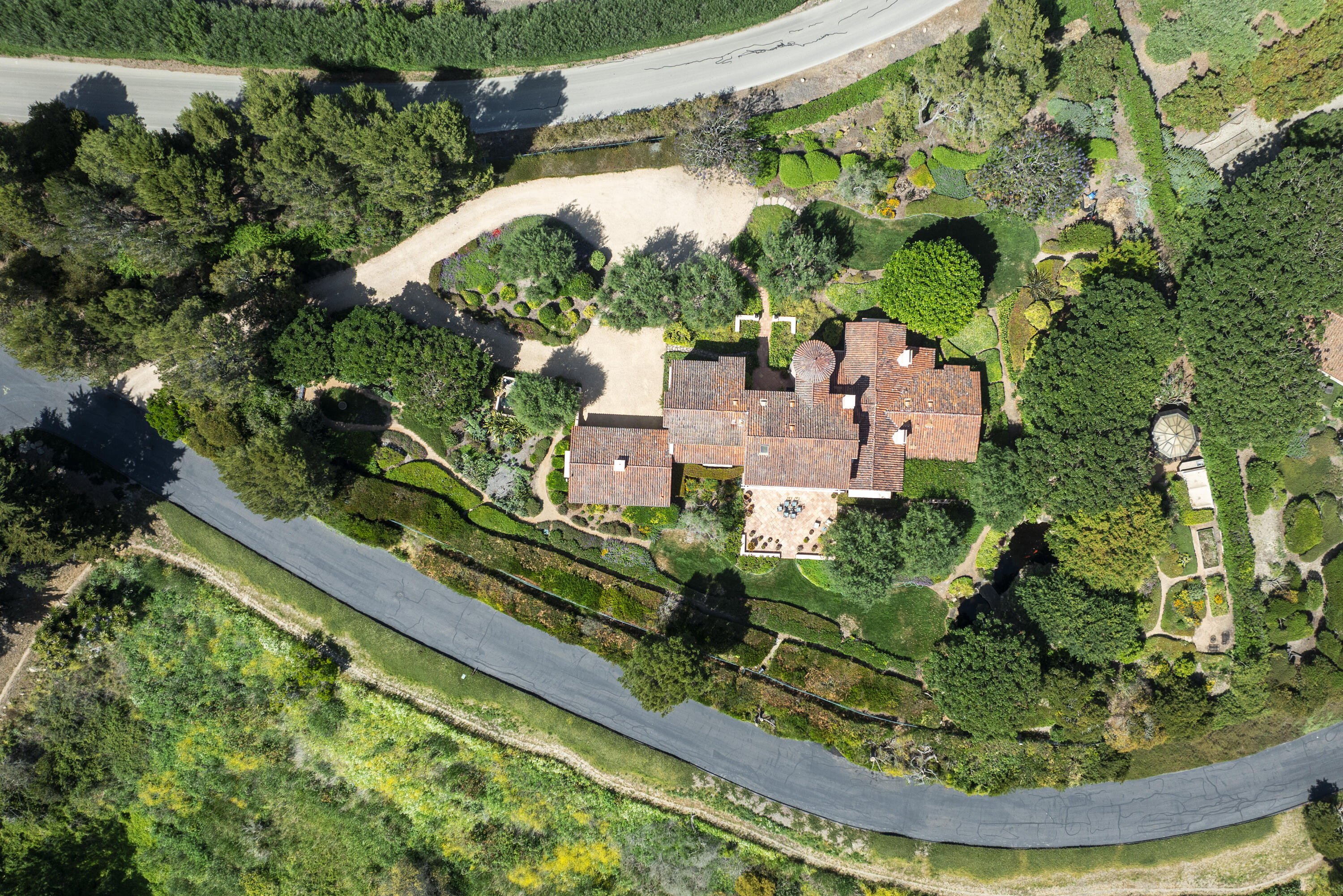 2240 Ortega Ranch Road Summerland, CA 93067 - Photo 85 of 87 an aerial view of a house with a garden