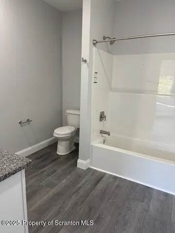 a bathroom with a toilet and a bathtub