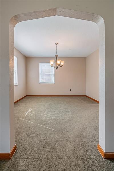 915 Wible Run Road Pittsburgh, PA 15209 - Photo 7 of 25 Dining Room - Newer Chandelier and Carpet