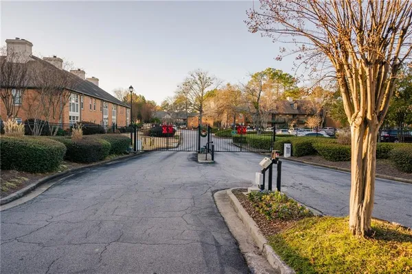 a childrens park with lots of swings and slides