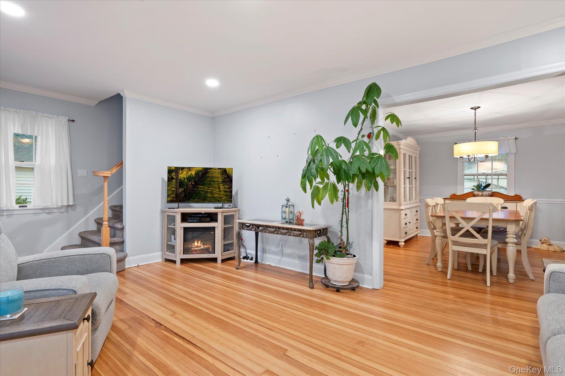 51 Marvin Street Patchogue, NY 11772 - Photo 11 of 25 a living room with furniture and a wooden floor