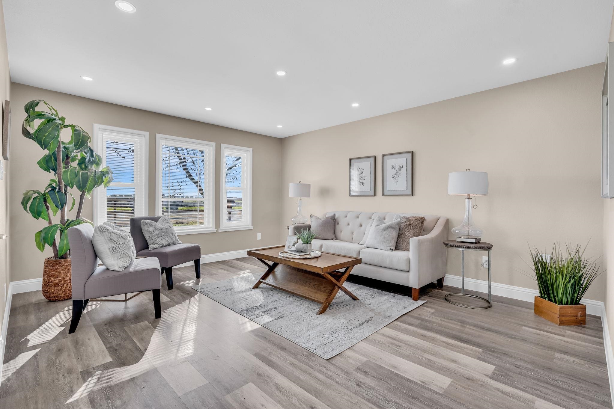 1660 Sunset Road Brentwood, CA 94513 - Photo 8 of 45 Living area with recessed lighting and light wood-style floors