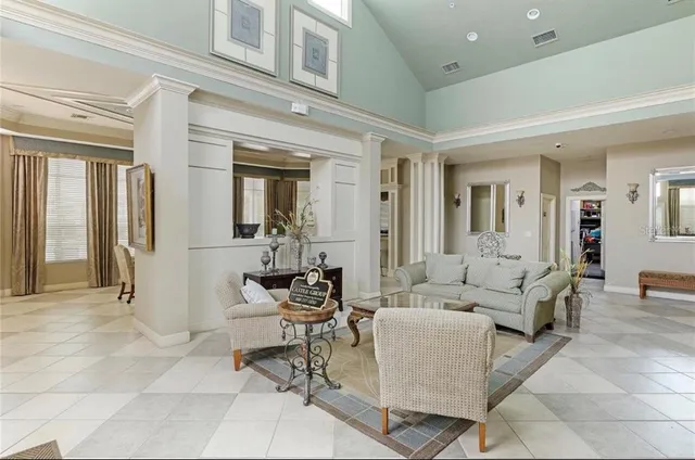 a view of a pathway both side of garden