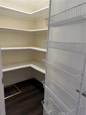 a storage room with a window