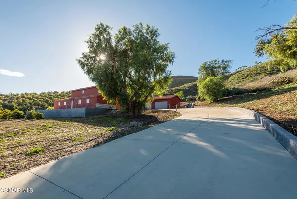 a view of an outdoor space with mountain view