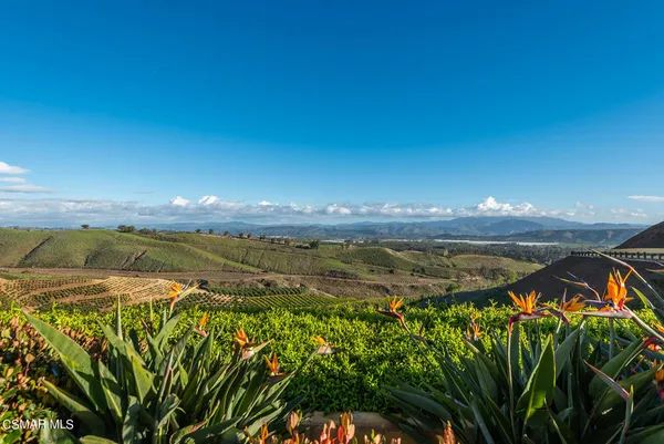 an outdoor space with seating space