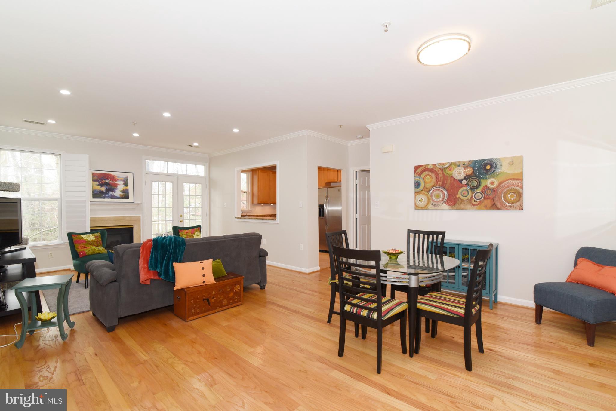 Living dining combination with great  lighting