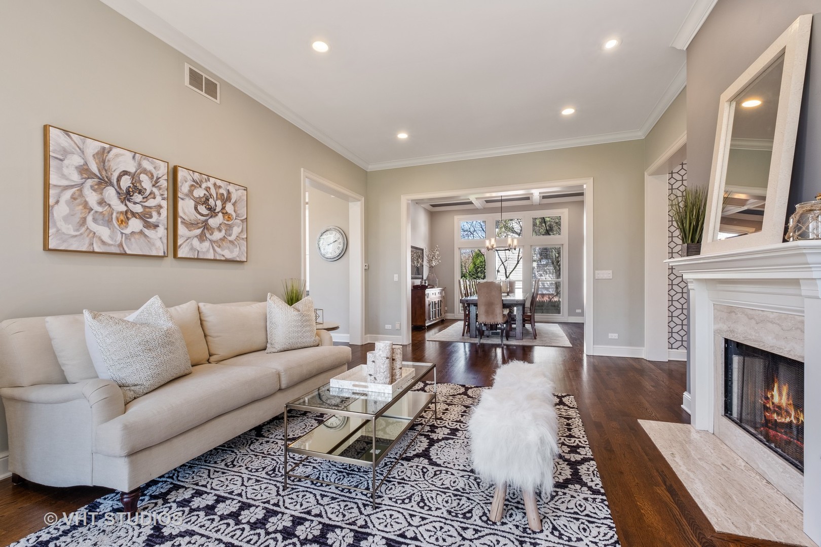254 Ridge Avenue Winnetka, IL 60093 - Photo 6 of 34 a living room with furniture or couch and a fireplace