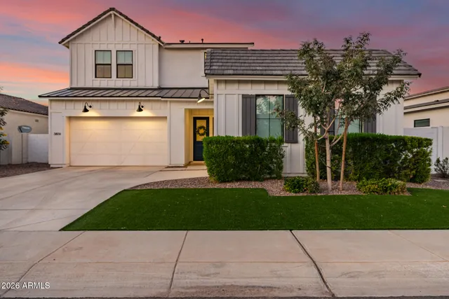 front view of a house with swimming pool