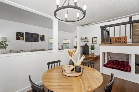 a room with furniture and a fireplace