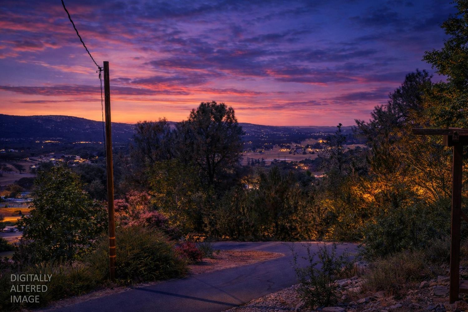 2441 Quail Hill Road Copperopolis, CA 95228 - Photo 3 of 91 View from the front of the home. Feel on top of the world here! Virtual twilight added digitally. The real sunsets here are truly gorgeous!