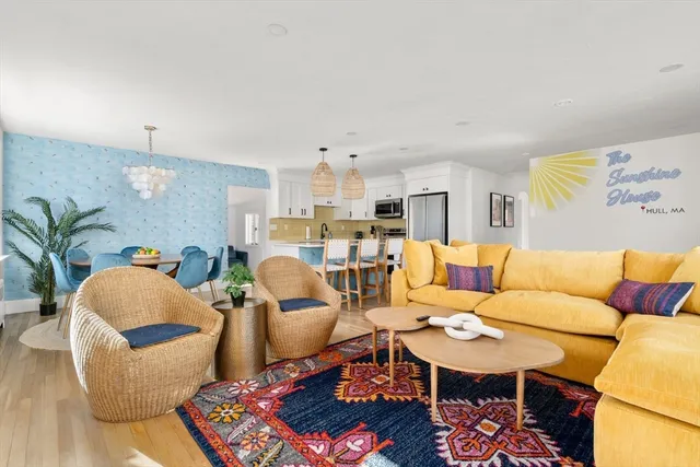 a living room with furniture and a couch