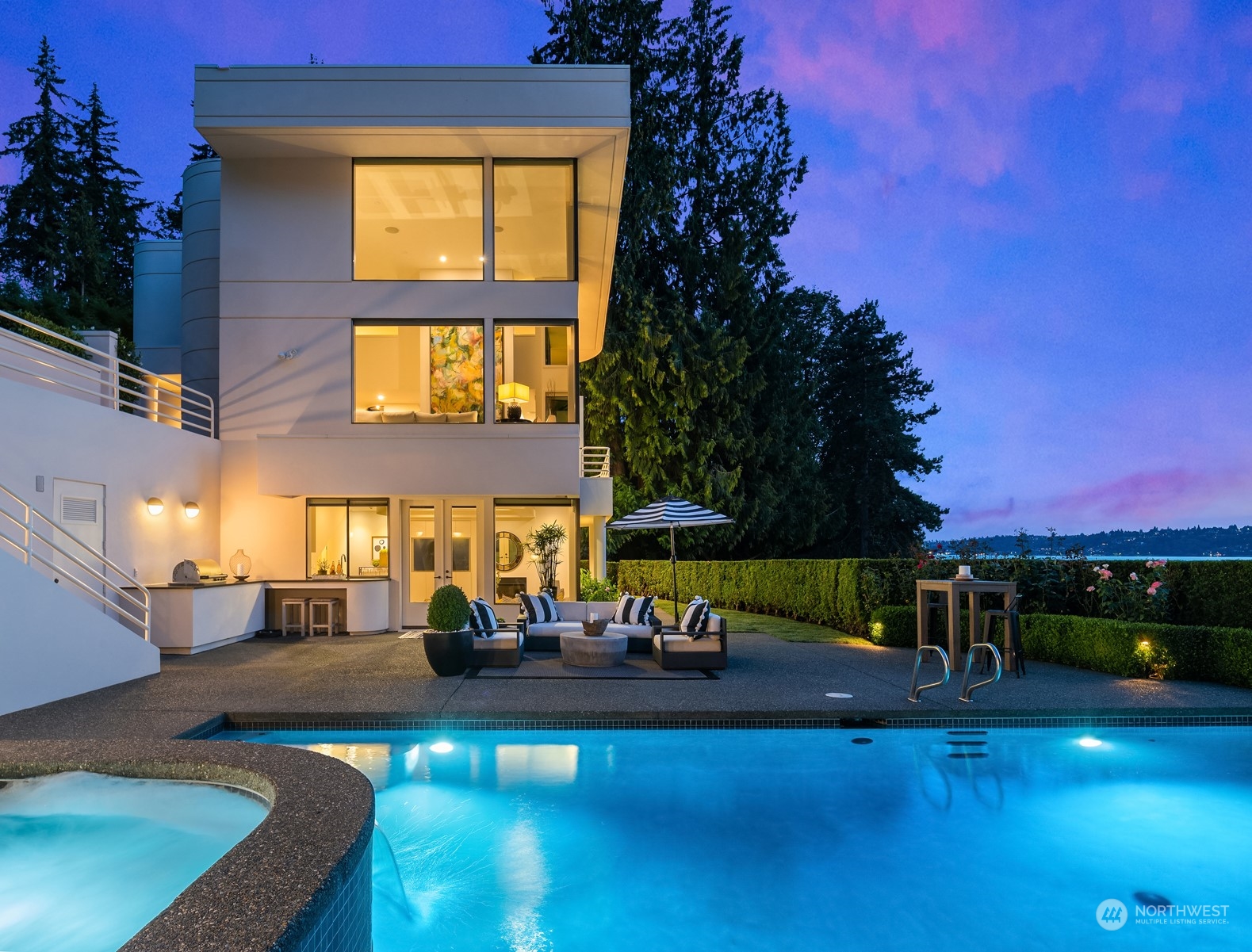 7329 Northeast 18th Street Medina, WA 98039 - Photo 33 of 39 swimming pool view with sitting space