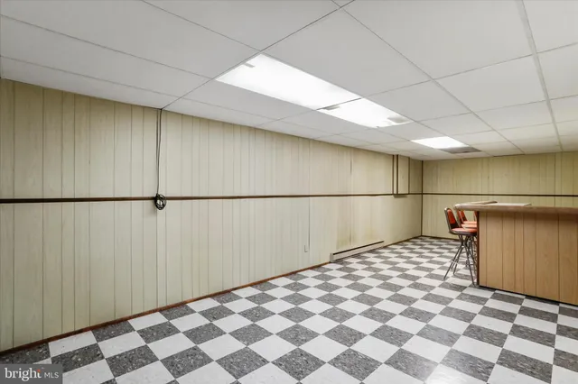 a black and white checkered floor