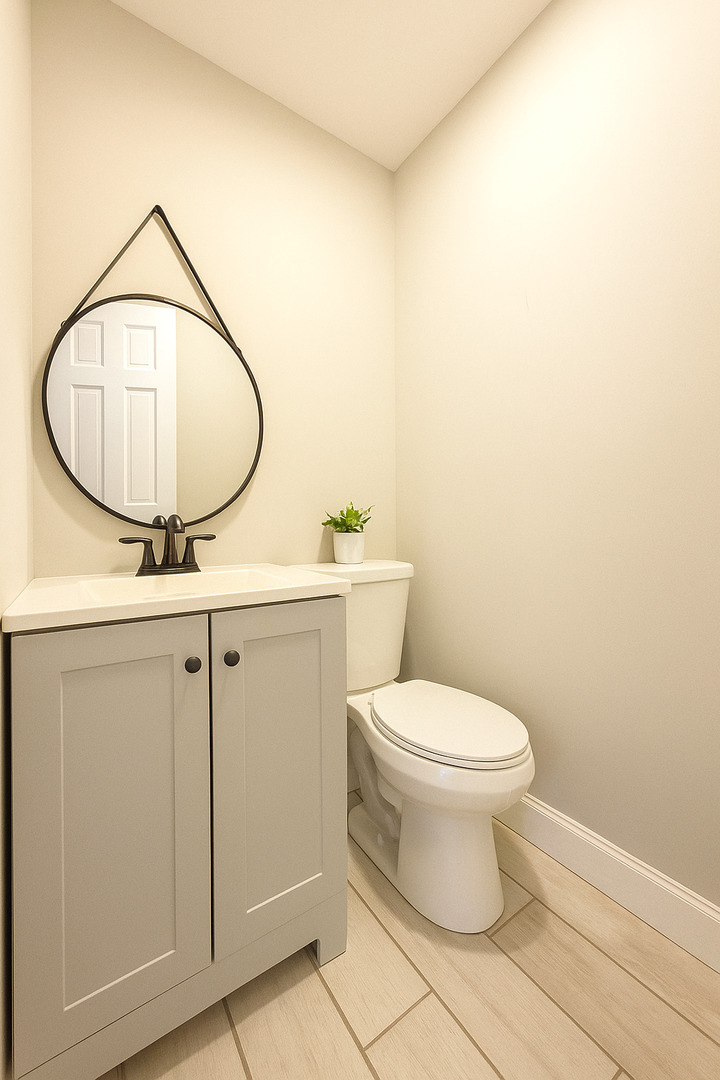 9 North Jackson Street Elgin, IL 60123 - Photo 7 of 13 a bathroom with a toilet and a mirror