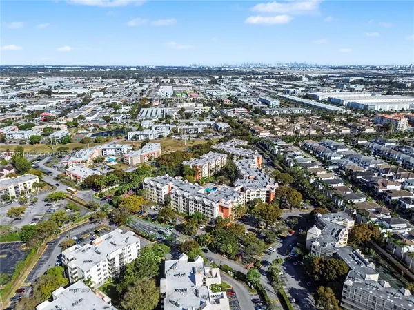an aerial view of a city