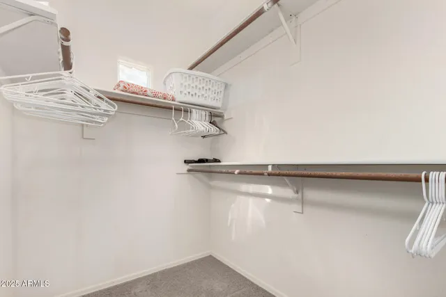 a view of small space with racks on the wall