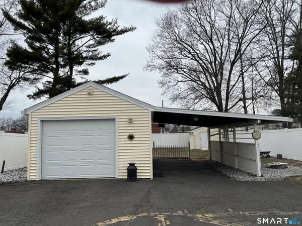 a view of a house with a garage