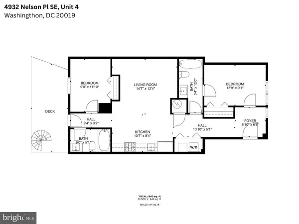 $2,700 | 2932 Nelson Place Southeast, Unit 1, Washington, DC 20019