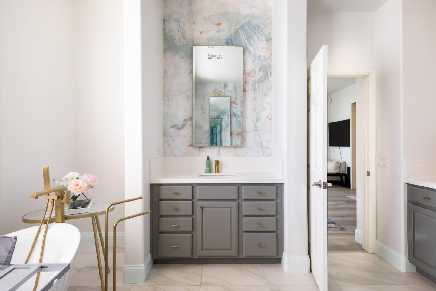 49133 Jordan Street Indio, CA 92201 - Photo 53 of 60 a bathroom with a sink vanity and mirror