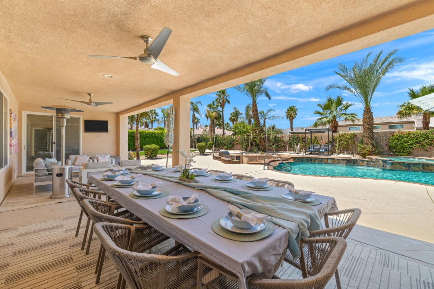 49133 Jordan Street Indio, CA 92201 - Photo 57 of 60 a view of an outdoor space with furniture and garden view