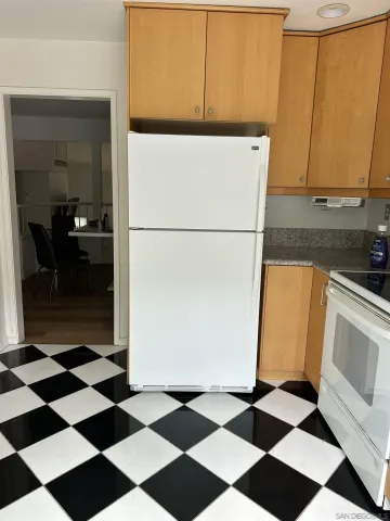 a black and white checkered floor