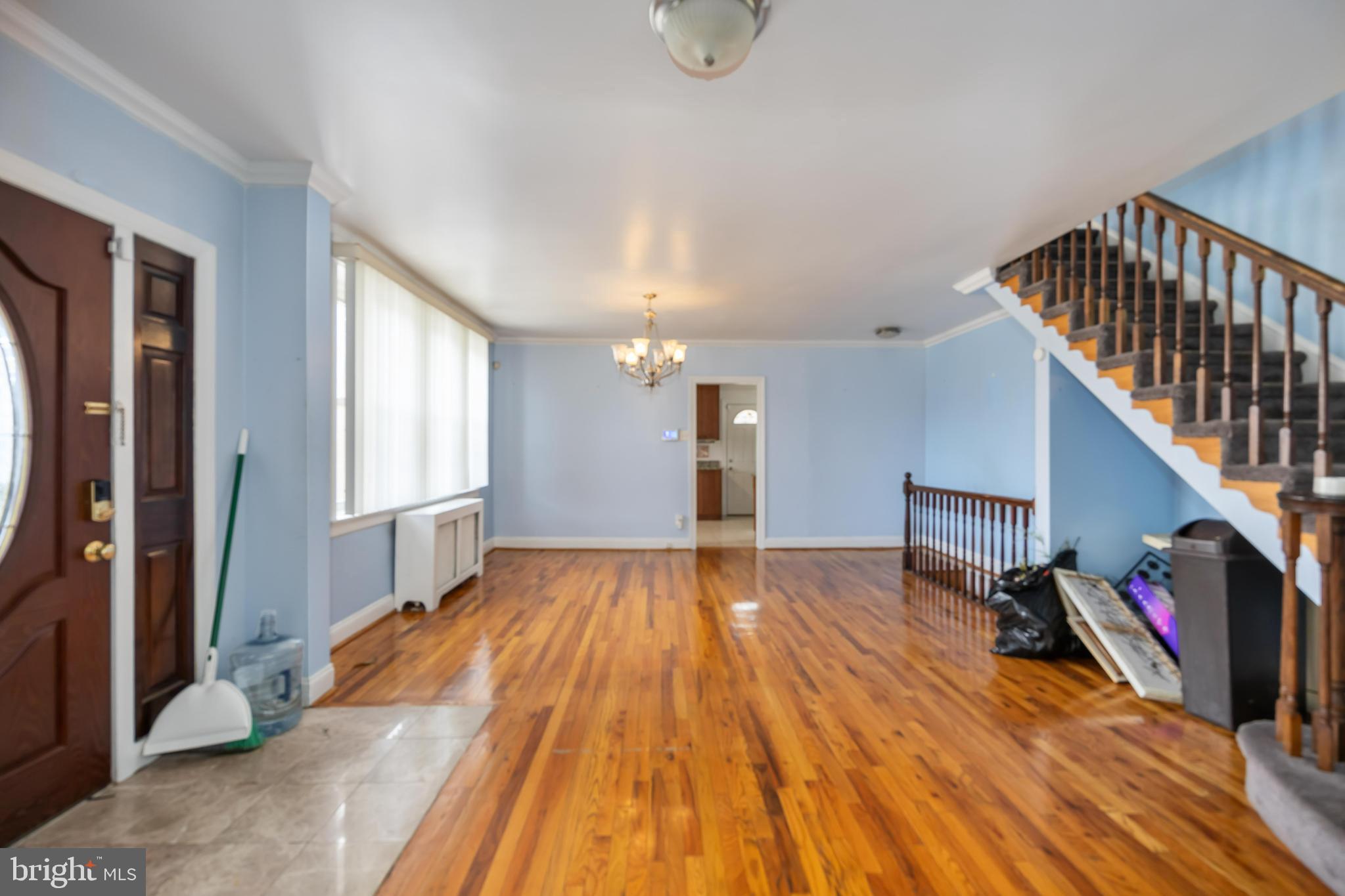 537 Elm Avenue Upper Darby, PA 19082 - Photo 11 of 30 a view of entryway with wooden floor and stairs