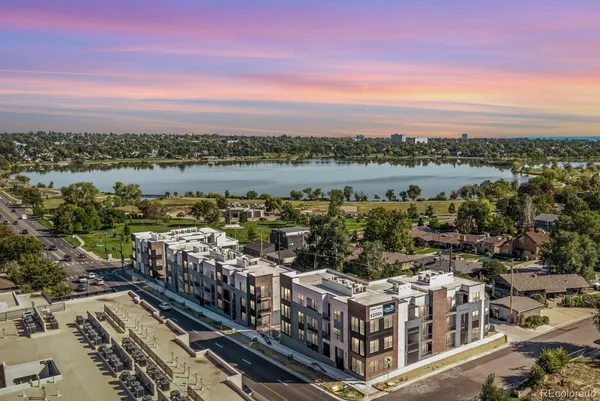 a view of city with lake