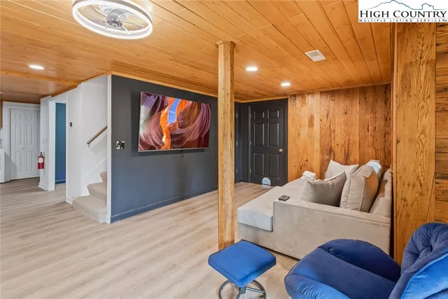 a living room with furniture