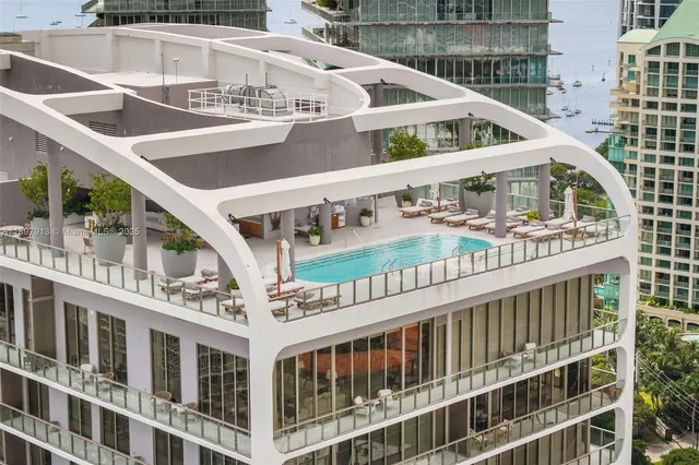 a view of a building with large windows