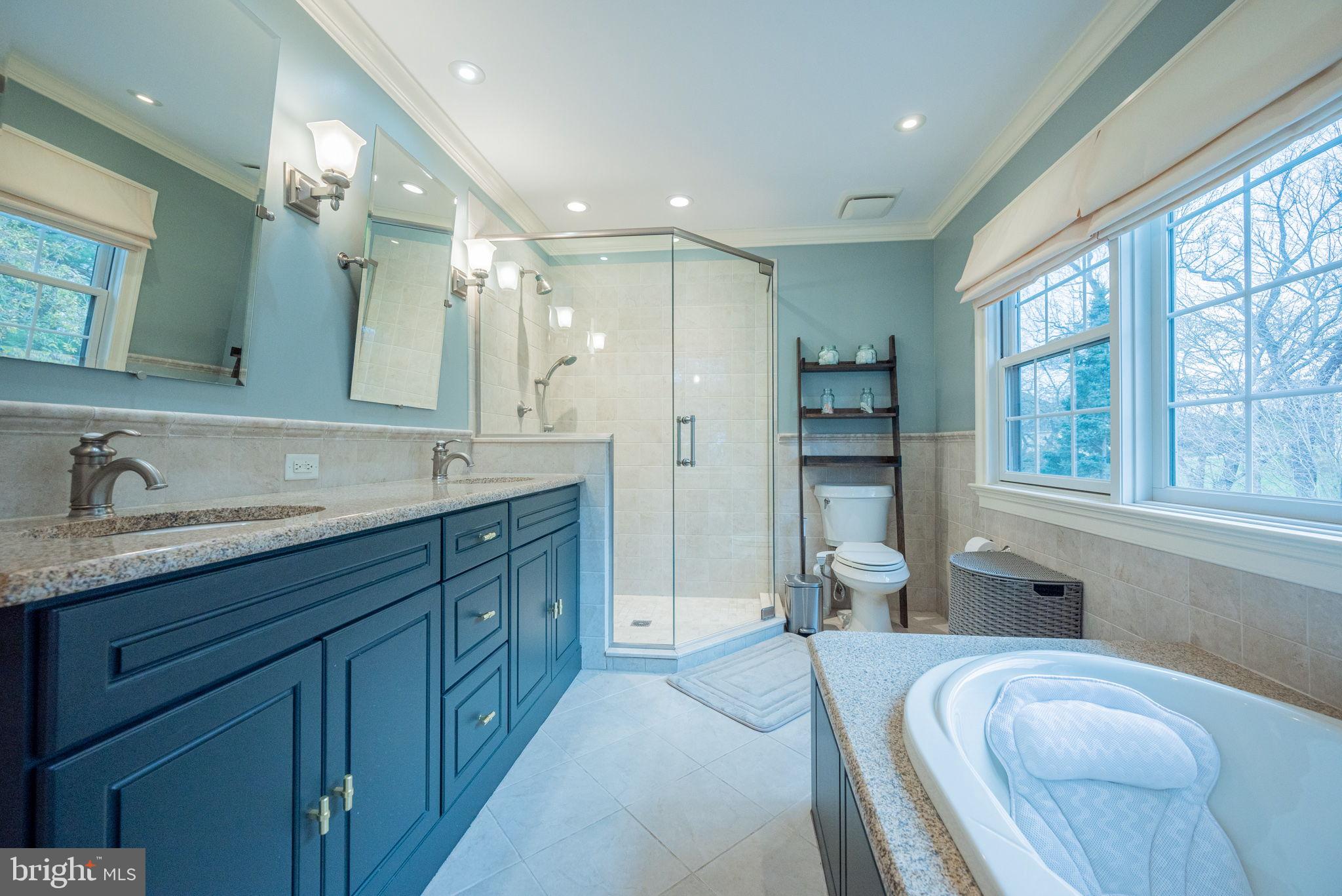 34 Raphael Road Hockessin, DE 19707 - Photo 42 of 60 a spacious bathroom with a granite countertop sink mirror and double