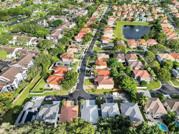 an aerial view of multiple house