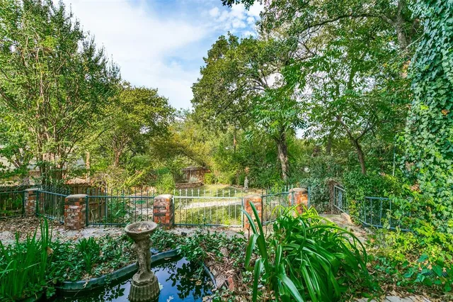 a view of a wooden bench on the deck