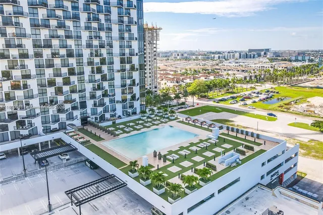 a view of a balcony with city view