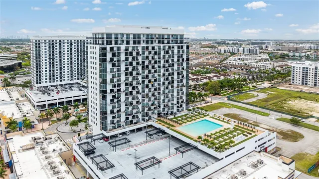 an aerial view of a balcony