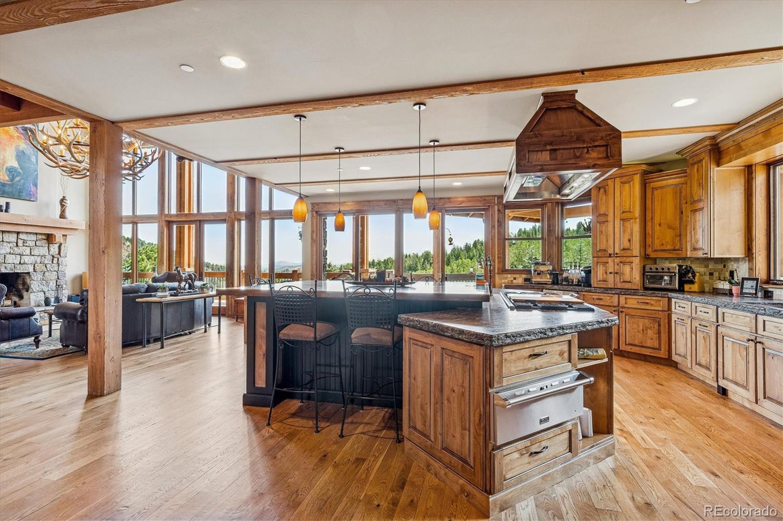 477 West Meadow Road Evergreen, CO 80439 - Photo 13 of 50 a open kitchen with stainless steel appliances granite countertop a stove and cabinets
