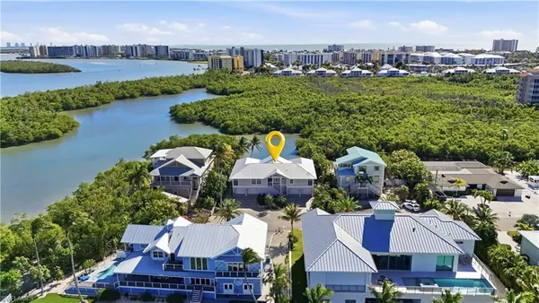 an aerial view of multiple house