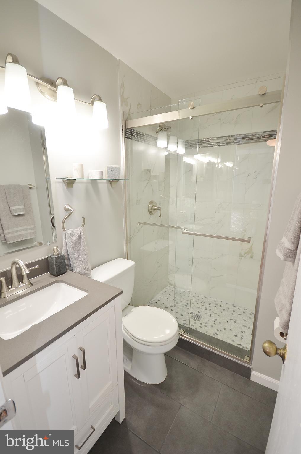 11214 Beaver Trail Court, Unit 12 Reston, VA 20191 - Photo 20 of 27 a bathroom with a sink a toilet and shower