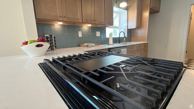 4883 South Center Street Murray, UT 84107 - Photo 7 of 32 Integrated gas cooktop with griddle, set in a white countertop