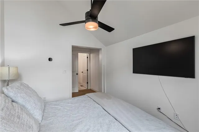 a view of a livingroom with a flat screen tv