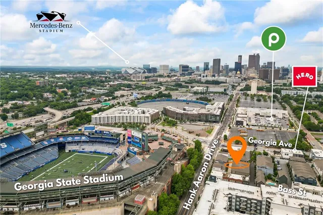 an aerial view of a city