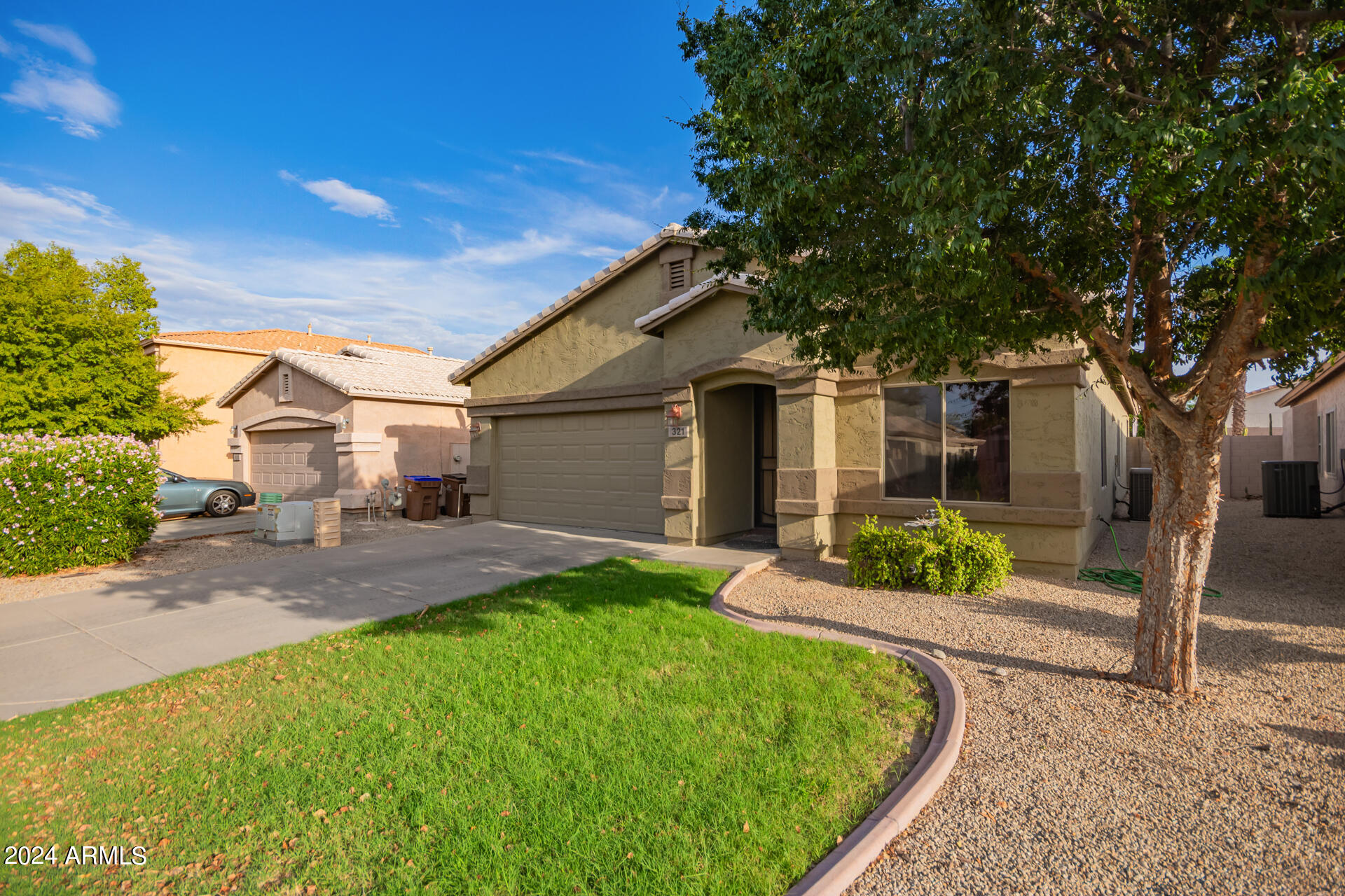 321 East Cheyenne Road San Tan Valley, AZ 85143 - Photo 5 of 33 a front view of a house with a garden and plants