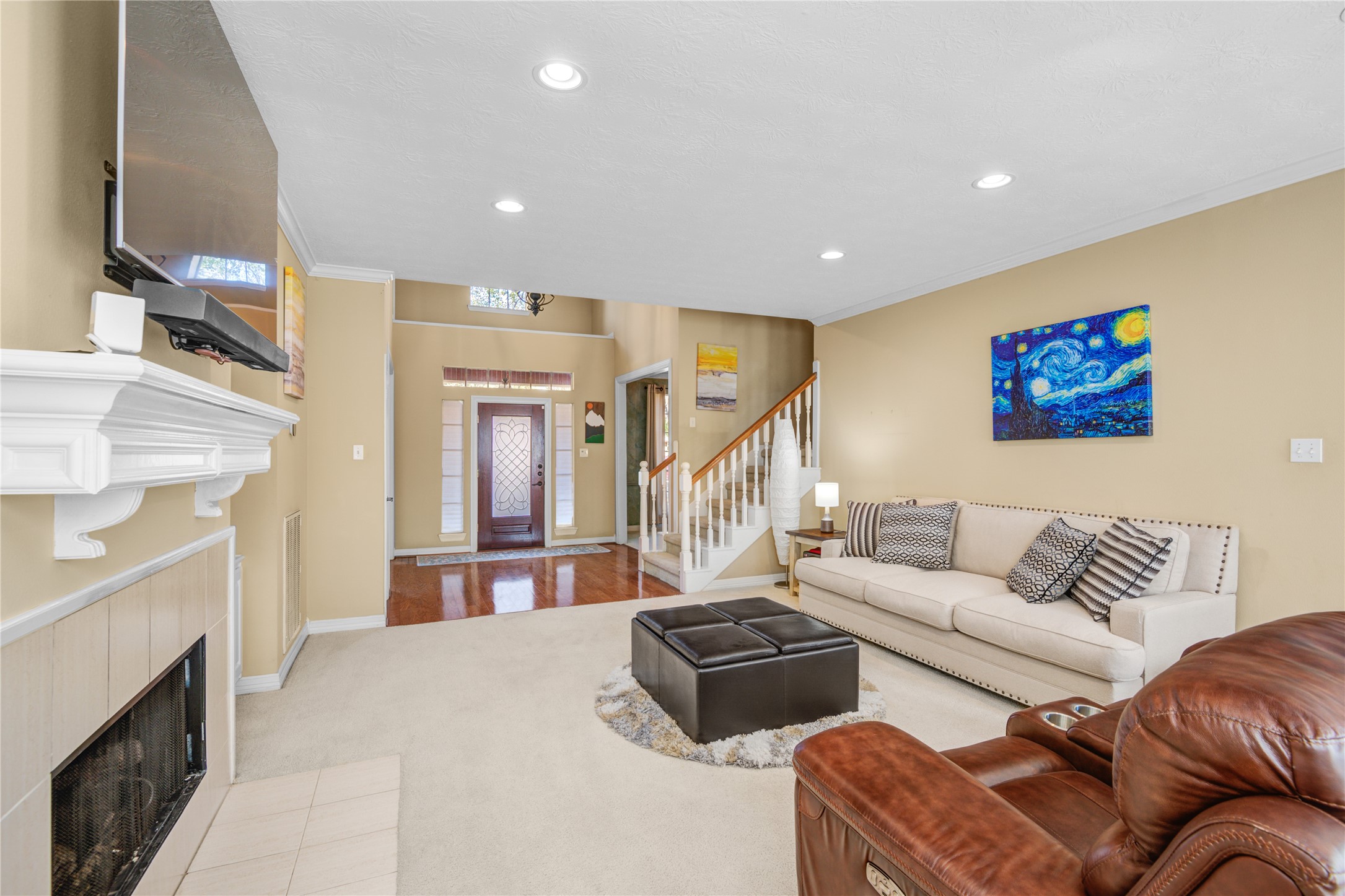 13215 Jessica Lane Houston, TX 77069 - Photo 10 of 33 The family room space is designed for gathering and relaxing fireside.