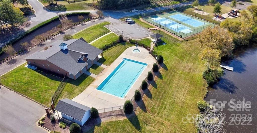 166 Lake Pointe Drive Fort Mill, SC 29708 - Photo 41 of 42 an aerial view of a house with a swimming pool