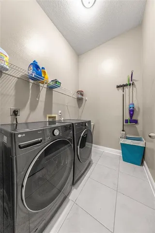 a view of a garage with storage