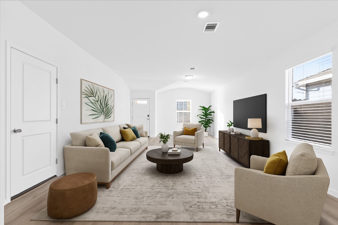 111 Tektite Terrace Kyle, TX 78640 - Photo 1 of 1 a living room with furniture and a large window