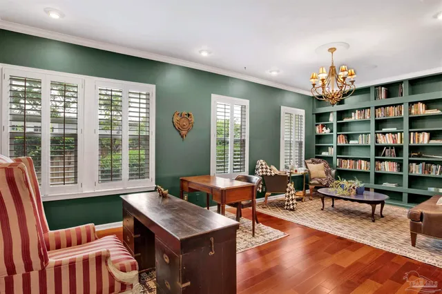 a view of a livingroom with furniture window and outside view