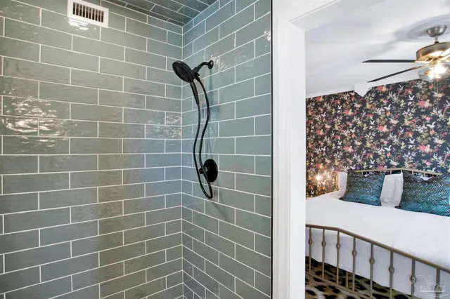 a bathroom with a shower
