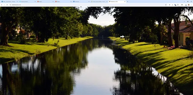 a view of an outdoor space and swimming pool